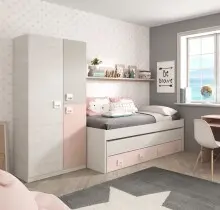 Jugendzimmer-Set >NUBE< in Alpen-Weiß / Grau...