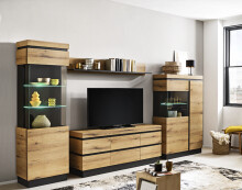 Wohnwand >Corte< (4-teilig) in Coast Evoke Eiche Dekor - 325x201x45cm (BxHxT)