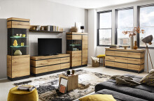 Wohnwand >Corte< (4-teilig) in Coast Evoke Eiche Dekor - 325x201x45cm (BxHxT)