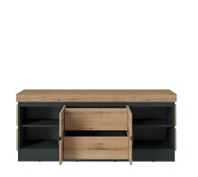 Wohnwand >Corte< (4-teilig) in Coast Evoke Eiche Dekor - 325x201x45cm (BxHxT)