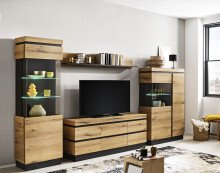 Wohnwand >Corte< (4-teilig) in Coast Evoke Eiche Dekor - 325x201x45cm (BxHxT)