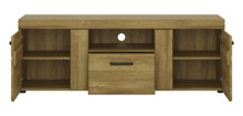 Wohnwand >Cortina< (4-teilig) in Grandson Eiche Dekor - 317x195x41 (BxHxT)