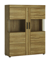 Wohnwand >Cortina< (4-teilig) in Grandson Eiche Dekor - 317x195x41 (BxHxT)