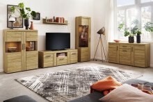 Wohnwand >Cortina< (4-teilig) in Grandson Eiche Dekor - 317x195x41 (BxHxT)