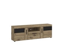 Wohnwand >Grano< (4-teilig) in Eiche Viking Dekor - 317x195x41cm (BxHxT)