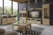 Wohnwand >Grano< (4-teilig) in Eiche Viking Dekor - 317x195x41cm (BxHxT)