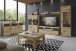 Wohnwand >Grano< (4-teilig) in Eiche Viking Dekor - 317x195x41cm (BxHxT)