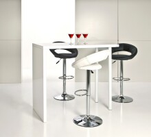 Barhocker >Plump< (2er-Set) in schwarz, PU - 56x100x50cm (BxHxT)