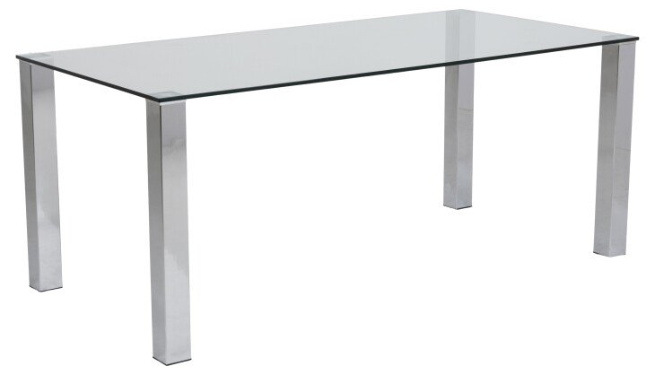 Glastisch >Kante< in Klar, Glas - 180x75x90cm (BxHxT)