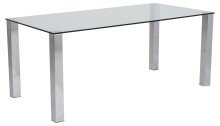 Glastisch >Kante< in Klar, Glas - 180x75x90cm (BxHxT)