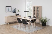 Anrichte >Nagano< in Eiche weiss pigmentiert, MDF - 150x75x40cm (BxHxT)