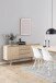 Anrichte >Nagano< in Eiche weiss pigmentiert, MDF - 150x75x40cm (BxHxT)