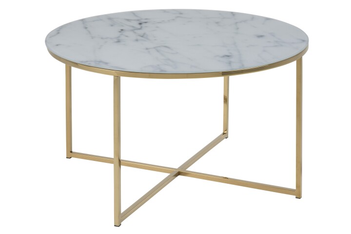Couchtisch >Alisma< in weiss, Glas - 80x45x80cm (BxHxT)