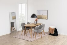 Esstisch >Nagano< in natürlich, MDF, Massivholz - 150x75,5x80cm (BxHxT)