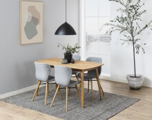 Esstisch >Nagano< in natürlich, MDF, Massivholz - 150x75,5x80cm (BxHxT)