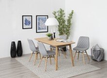 Esstisch >Nagano< in natürlich, MDF, Massivholz - 150x75,5x80cm (BxHxT)