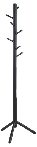 Kleiderständer >Bremen< in schwarz, Rubberwood - 51x176x45cm (BxHxT)