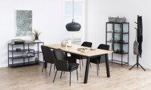 Kleiderständer >Bremen< in schwarz, Rubberwood - 51x176x45cm (BxHxT)