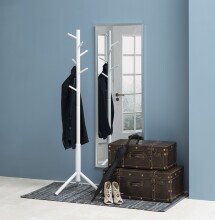 Kleiderständer >Bremen< in weiss, Rubberwood - 51x176x45cm (BxHxT)
