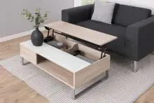 Couchtisch >Azalea< in weiss, Sonoma Eiche, MDF -...