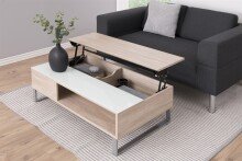 Couchtisch >Azalea< in weiss, Sonoma Eiche, MDF -...