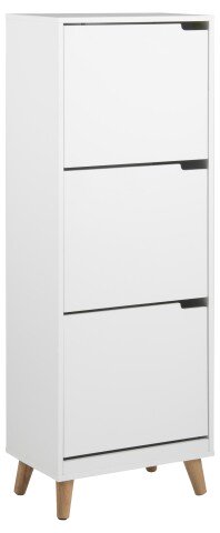 Schuhkipper >Mitra< in weiss, MDF - 47x133,5x30cm (BxHxT)