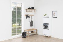 Schuhkipper >Mitra< in weiss, MDF - 47x133,5x30cm (BxHxT)