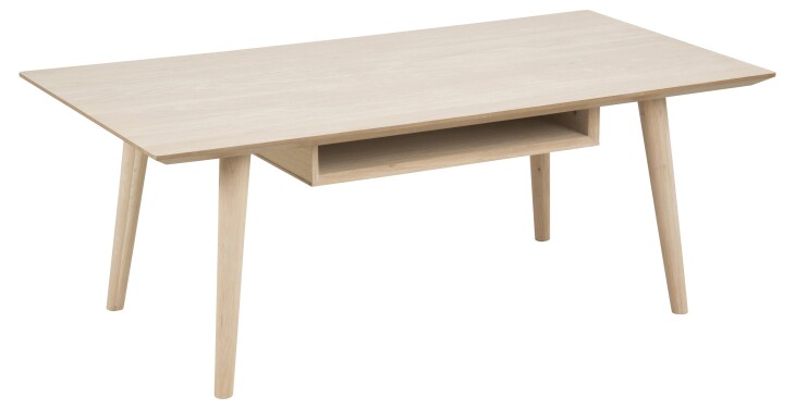 Couchtisch >Century< in Eiche weiss pigmentiert, MDF - 115x42x60cm (BxHxT)