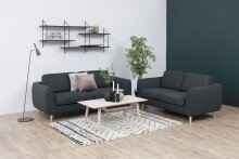 Couchtisch >Century< in Eiche weiss pigmentiert, MDF - 115x42x60cm (BxHxT)