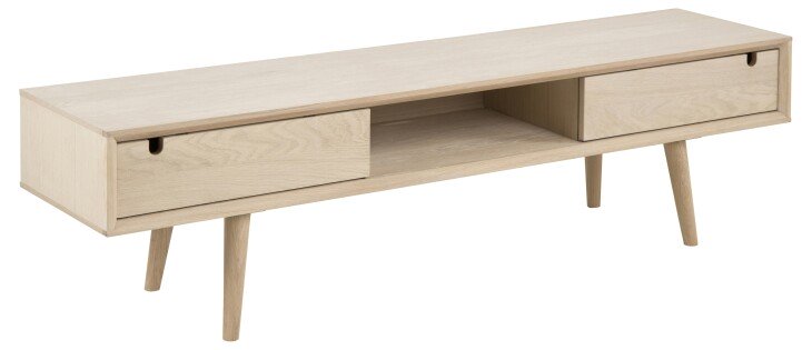 TV-Board >Century< in Eiche weiss pigmentiert - 160x43x38cm (BxHxT)
