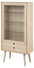 Standvitrine >Century< in Eiche weiss pigmentiert -...