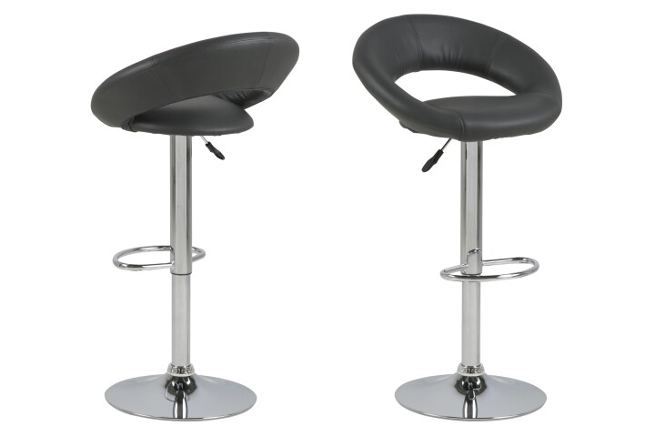 Barhocker >Plump< in Grau, Polyurethan, Stahl - 56x100x50cm (BxHxT)