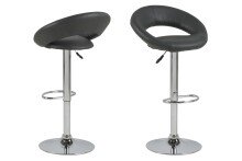Barhocker >Plump< in Grau, Polyurethan, Stahl -...