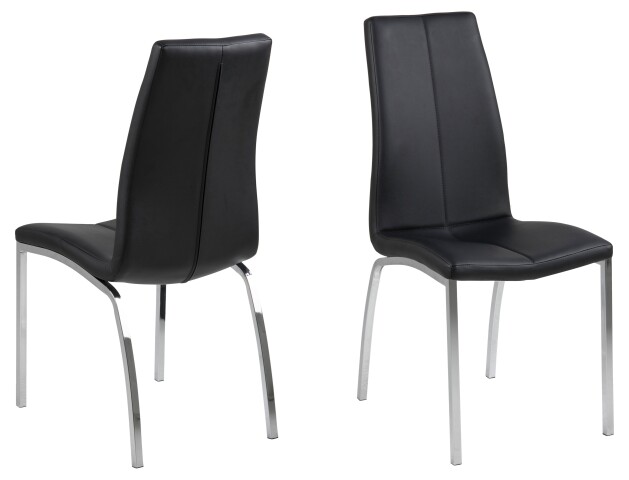 Esszimmerstuhl >Asama< (4er-Set) in schwarz - 43,5x95x57 (BxHxT)
