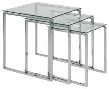 Satztisch >Katrine< (3-teilig) in Klar, Glas -...