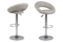 Barhocker >Plump< in Grau, PU - 56x100x50cm (BxHxT)