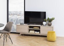 TV-Board >Marte< in Eiche weiss pigmentiert, MDF -...