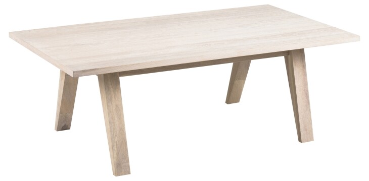 Couchtisch >A-Line< in Eiche weiss pigmentiert - 130x45x70cm (BxHxT)