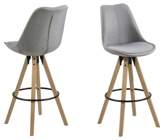 Barhocker >Dima< (2er-Set) in Grau - 48,5x111,5x55 (BxHxT)