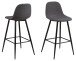 Barhocker >Wilma< (2er-Set) in Grau, matt schwarz - 46,6x101x51 (BxHxT)