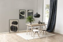 Esstisch >Nagano< in Eiche weiss pigmentiert, MDF - 150x75,5x80cm (BxHxT)