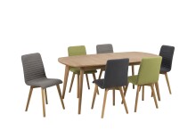 Esszimmerstuhl >Arosa< (2er-Set) in Grau, Stoff - 42x90x43cm (BxHxT)