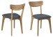 Esszimmerstuhl >Taxi< (2er-Set) in Grau, Stoff, Eiche - 45x80x49cm (BxHxT)