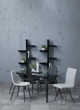 Polsterstuhl >Wilma< (4er-Set) in Grau, Stoff, Stahl - 44,5x84x56cm (BxHxT)