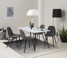 Polsterstuhl >Wilma< (4er-Set) in Grau, Stoff,...