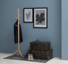 Kleiderständer >Bremen< in natürlich, Rubberwood - 51x176x45cm (BxHxT)