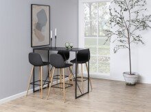 Barhocker >Wilma< (2er-Set) in Grau, Stoff - 46,6x101x51cm (BxHxT)
