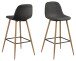 Barhocker >Wilma< (2er-Set) in Grau, Stoff - 46,6x101x51cm (BxHxT)
