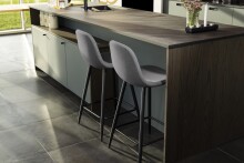Barhocker >Wilma< (2er-Set) in Grau, Stoff, Stahl - 43,5x91x48,5cm (BxHxT)