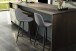 Barhocker >Wilma< (2er-Set) in Grau, Stoff, Stahl - 43,5x91x48,5cm (BxHxT)